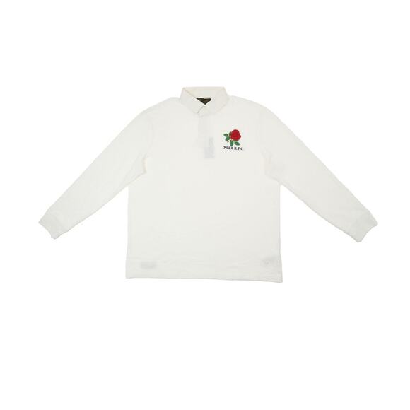 Polo Ralph Lauren Classic Fit Jersey Graphic Rugby Shirt White Size M